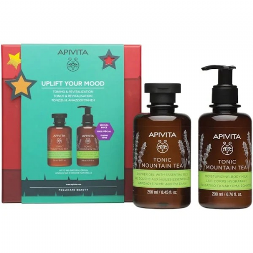 Apivita pack tonico mountain tea gel de baño+ leche corporal 200 ml