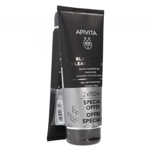 Apivita duplo gel limpiador black detox 150 ml