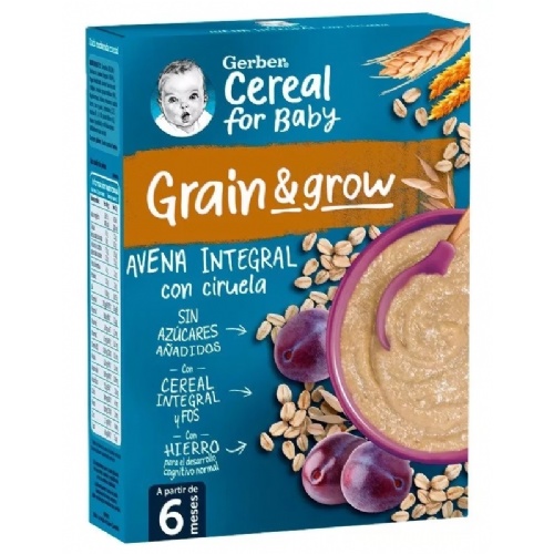 Gerber avena con ciruela (1 estuche 250 g)