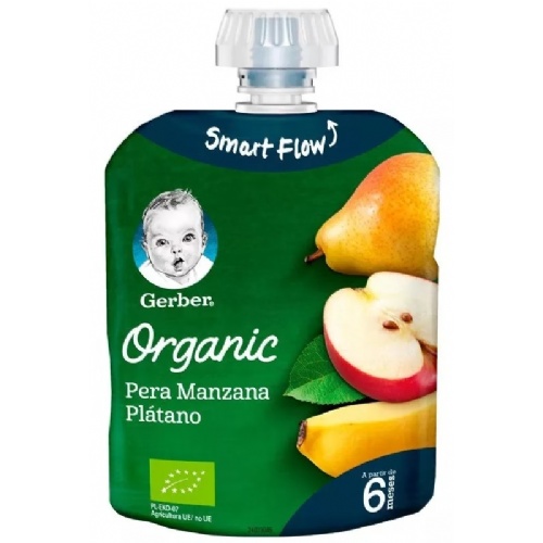 Gerber organic pera manzana platano (1 pouch 90 g)