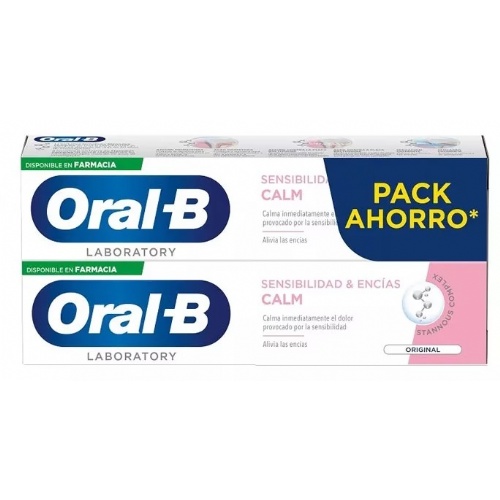 Oral-b pasta sensibilidad & encias calm original  2 tubos 75 ml pack ahorro