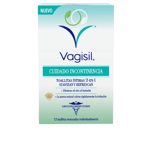 Vagisil cuidado incontinencia toallitas intimas 2 en 1 (12 unidades)