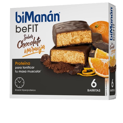 Bimanan befit proteina (6 barritas 27 g sabor chocolate naranja)