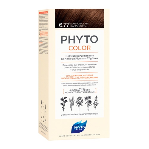 Phyto phytocolor sensitive 6.77 marrón claro capuchino