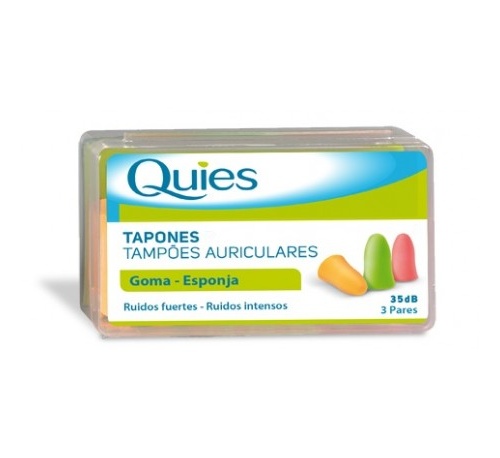 Tapones oidos espuma fluo - quies (6 u)