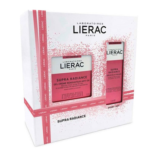 Lierac cofre navidad supra radiance gel-crema anti-ox 50ml+ serum iluminador ojos 15ml