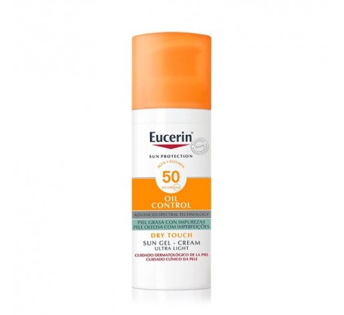 Eucerin sun protection 50+ gel creme rostro oil control (1 envase 50 ml)