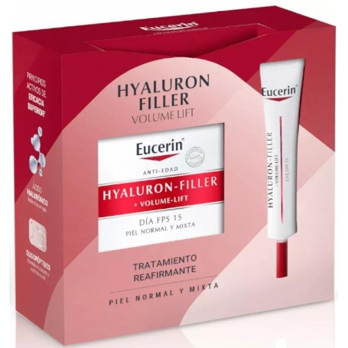 Eucerin pack hyaluron filler +volume lift piel nm  con contorno de pjos