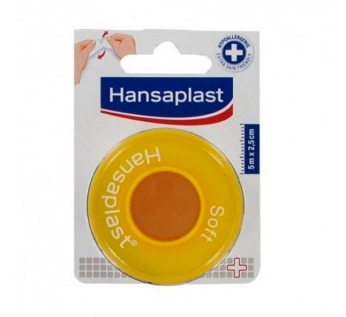 Esparadrapo hipoalergico hansaplast soft 1 unidad 5 m x 2,5 cm - hansaplast soft