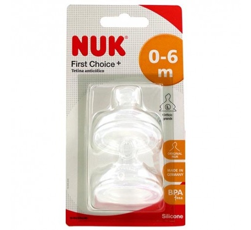 Tetina silicona anticolico nuk perfect match + 6 meses 2 unidades talla xl - nuk first choice+