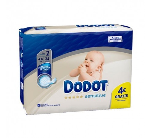 PAÑAL INFANTIL - DODOT SENSITIVE RECIEN NACIDO (T- 2  3- 6 KG 34U)