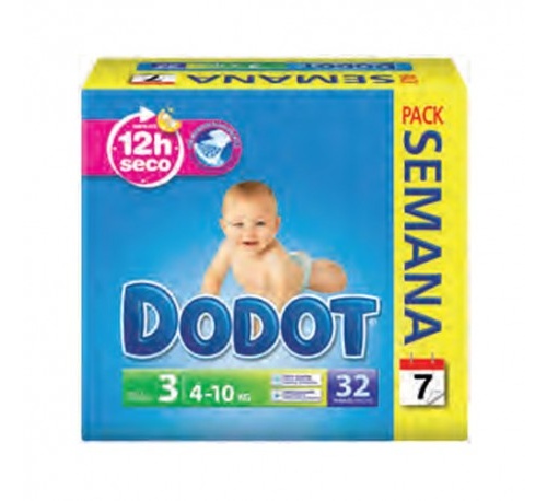 PAÑAL INFANTIL - DODOT (T- 3 04-10 KG 32 U)