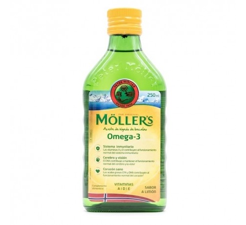 Aceite de higado de bacalao moller´s 1 envase 250 ml sabor limon - moller´s