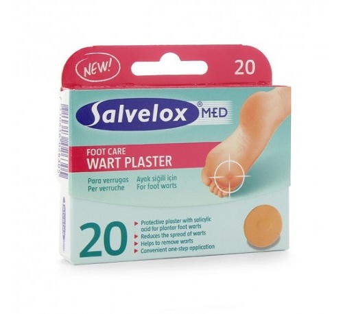 Salvelox med wart plaster verrugas - aposito adhesivo con salicilico (20 apositos)