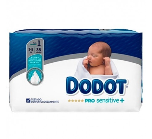 Pañal infantil - dodot pro sensitive (talla 1 2-5 kg 38 unidades)