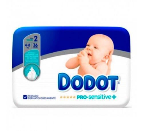 Pañal infantil - dodot pro sensitive (talla  2 4-8 kg 36 unidades)