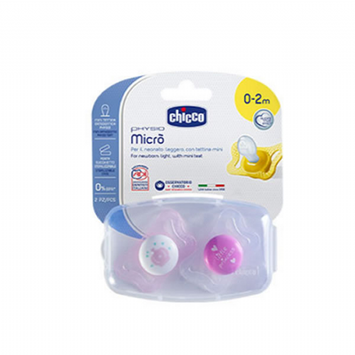 Chupete silicona - chicco physio micro (0-2 m rosa 2 chupetes)