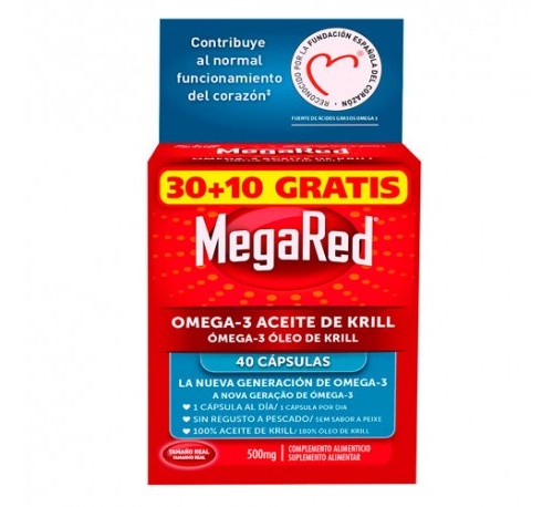 Megared 500 omega 3 aceite de krill (30 capsulasulas + 10 capsulas)