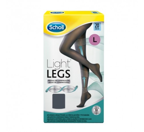 Medias e.t. cint comp ligera 20 den - scholl light legs (negro t - l)