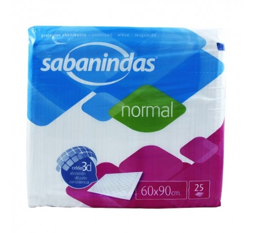 PROTECTOR DE CAMA - SABANINDAS ABSORBENTE NORMAL (60 X 90 25 U)