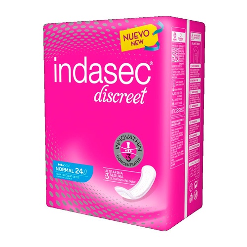 Indasec normal compresa perdidas leves (bolsa 24+12 compresas)