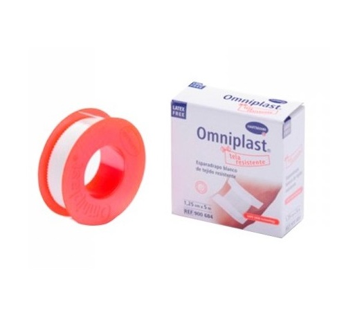 Esparadrapo hipoalergico - omniplast (tejido resistente blanco 5 m x 1.25 cm)