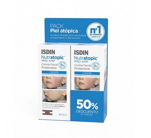 Isdin pack nutratopic pro-amp crema facial protectora 50ml 2u 50%