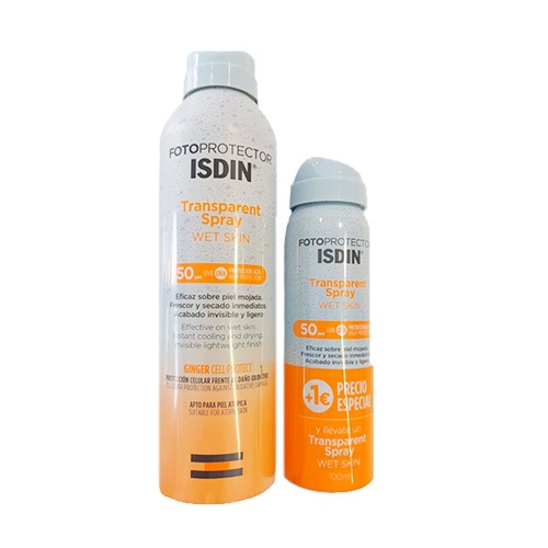 Fotoprotector isdin spf 50 spray transparent wet skin  250 ml +transparent spray wet skin