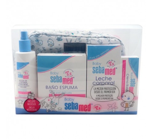 Sebamed baby canastilla  (baño+leche+crema+muñeco)