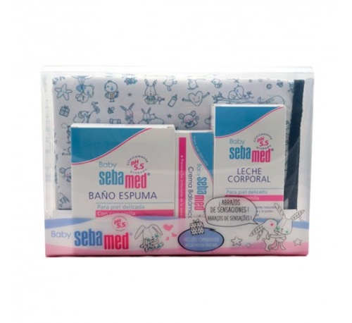 Sebamed canastilla gel baño+crema balsamica+leche corporal