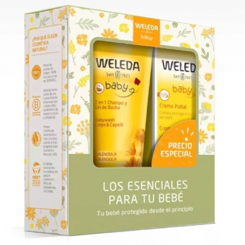 Weleda pack crema pañal 75 ml+champu y gel de ducha 200 ml