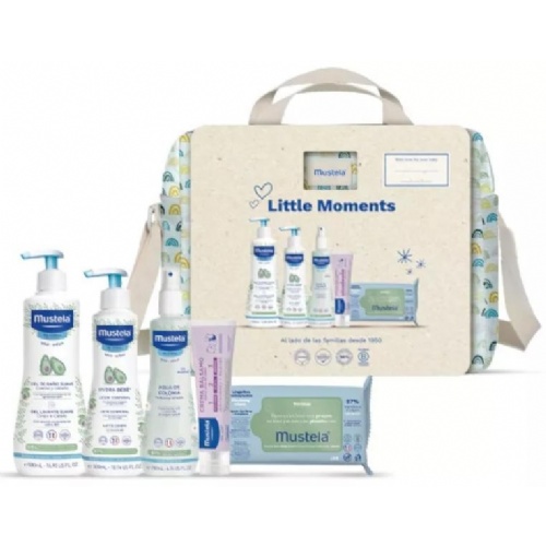 Mustela canastilla bebe  bolsa paseo little moments arcoiris