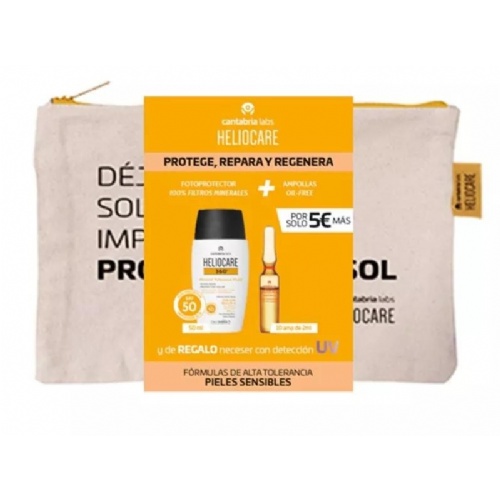 Heliocare 360º spf 50 mineral tolerance fluid  50 ml + endocare radiance c oil-free  10 ampollas