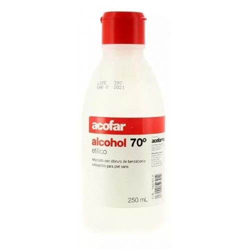 Alcohol 70º - acofar (1 frasco 250 ml)