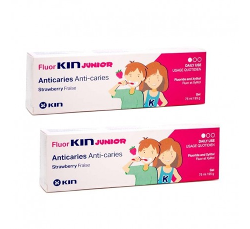 Fluor kin junior gel (1 tubo 75 ml sabor fresa)