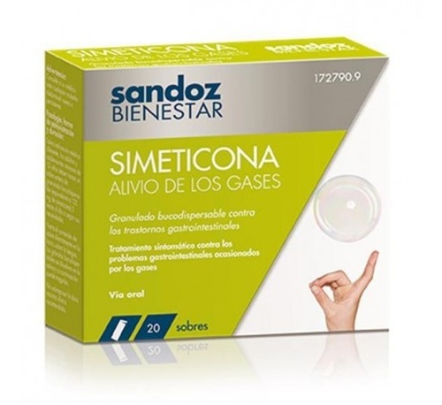 Sandoz bienestar simeticona alivio de los gases (20 sobres)