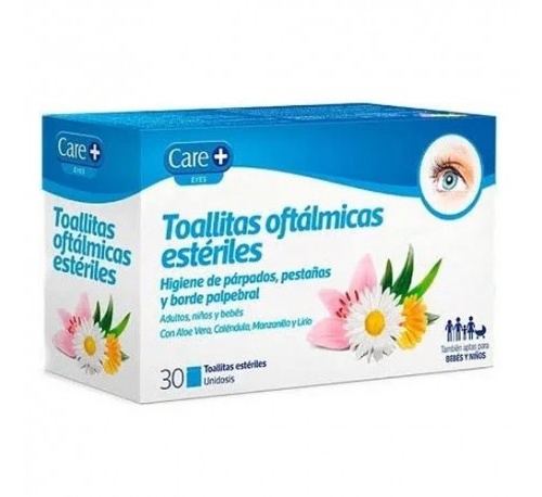 Care+ toallitas oftalmicas esteriles (30 toallitas)