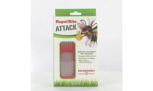 Repel bite attack pulsera aromatica citronela (1 pulsera + 2 recambios)