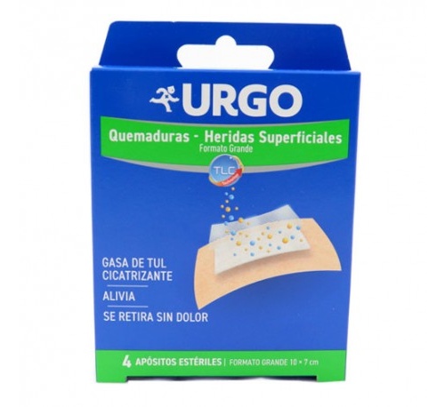 Urgo quemaduras heridas superficiales (4 apositos formato grande)