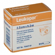 ESPARADRAPO HIPOALERGICO - LEUKOPOR (PAPEL 2,5 X 9,2 M DISPENSADOR)