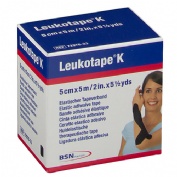 Leukotape k - vendaje neuromuscular tecnica vnm (1 unidad 5 m x 5 cm color negro)