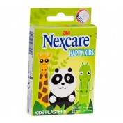 3m nexcare active happy kids - aposito adhesivo (animals 10 unidades 25 mm x 72 mm + 10 unidades 19 