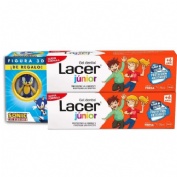 Lacer junior duplo gel dental 2 tubo 75 ml sabor fresa