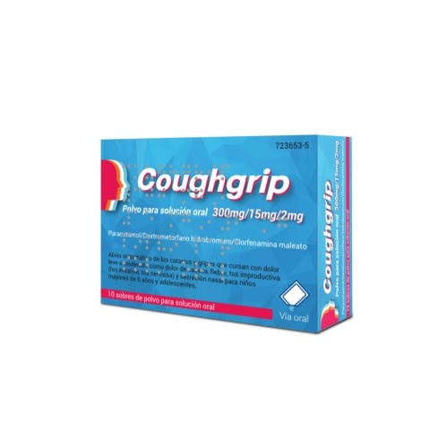 COUGHGRIP 300MG/15MG/2MG POLVO PARA SOLUCION ORAL 10 sobres