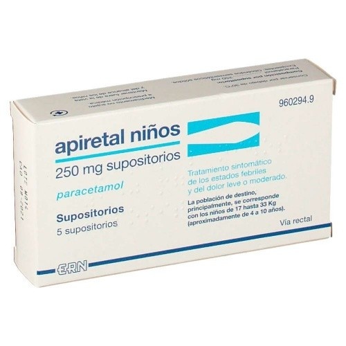 APIRETAL NIÑOS 250mg SUPOSITORIOS , 5 supositorios