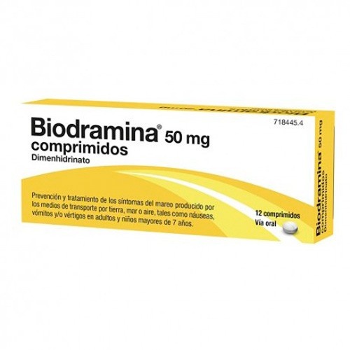 BIODRAMINA 50 mg COMPRIMIDOS , 12 comprimidos