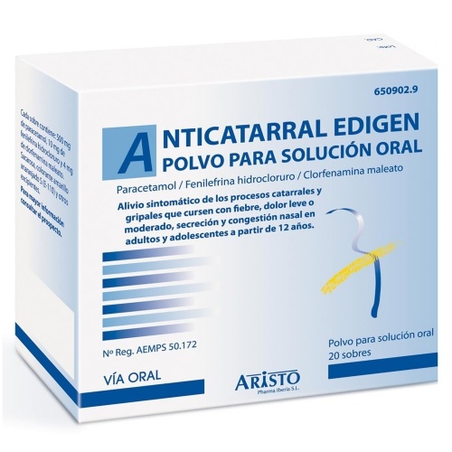 ANTICATARRAL EDIGEN POLVO PARA SOLUCION ORAL , 20 sobres