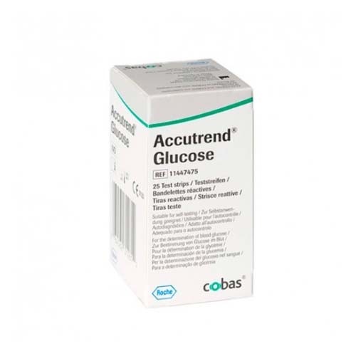 Tiras reactivas glucemia - accutrend glucosa (25 tiras)