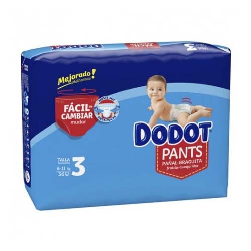 Pañal infantil - dodot pants (t- 3 6-11 kg 36 u)