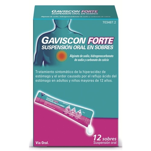 GAVISCON FORTE SUSPENSION ORAL EN SOBRES , 12 sobres